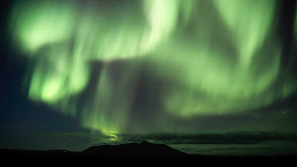 Display of beautiful northern lights